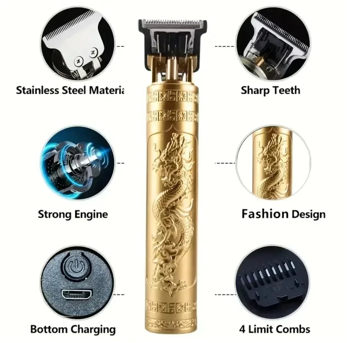 Vintage corps tondeuse à cheveux électrique rasage des cheveux pour hommes T9 sans fil tondeuse à ba