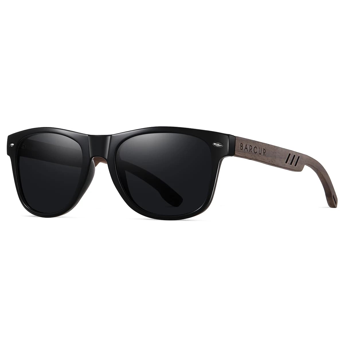BARCUR lunettes de soleil en noyer noir pour hommes lunettes de soleil en bois homme lunettes lunett