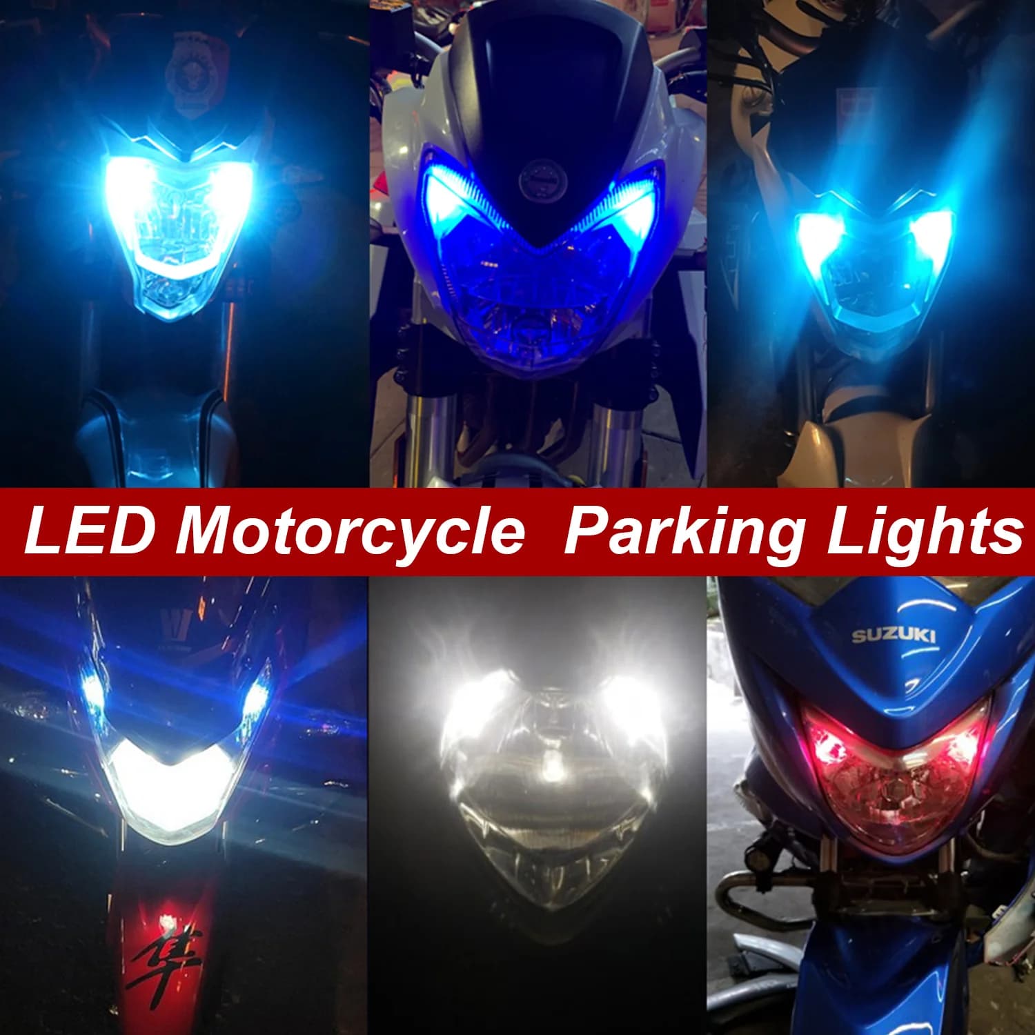 2 pièces W5W CANbus blanc LED moto Position feu de stationnement pour Kawasaki Z250 Z400 Z650 Z900 R