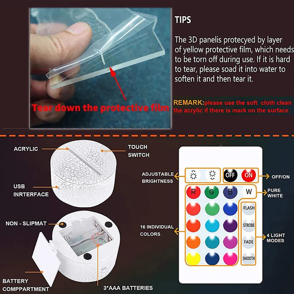 Jésus croix 3D LED veilleuse pour amis noël pâques chambre décor cadeaux Crucifix Illusion d'optique