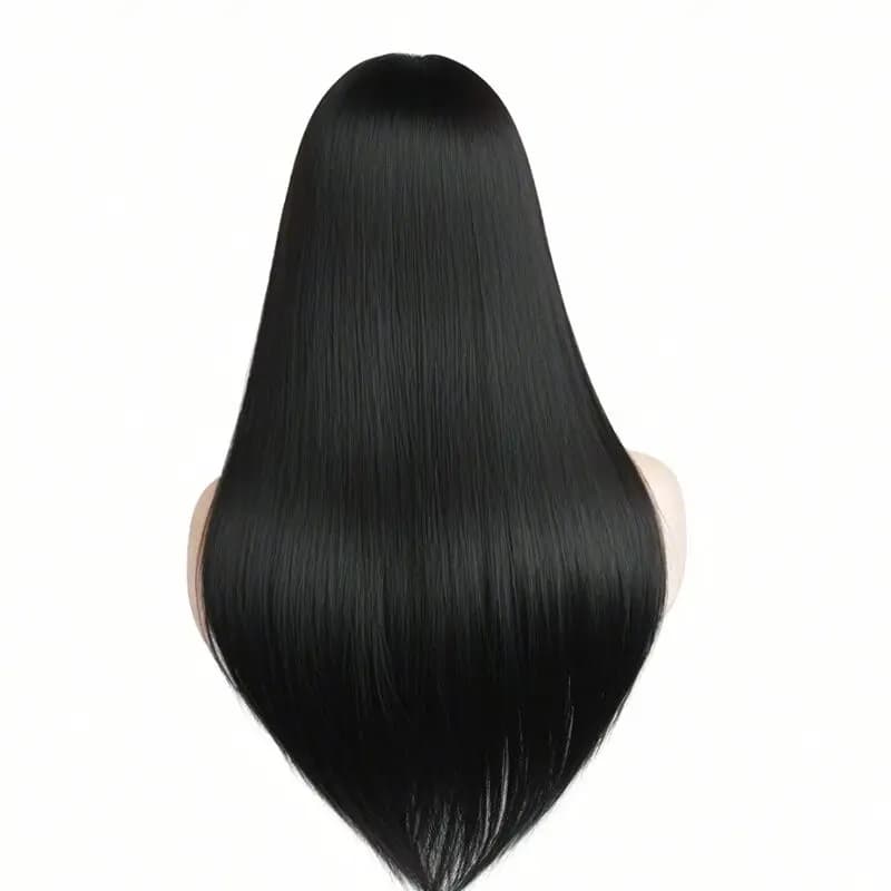 Perruque longue et droite élégante pour femme – Cheveux synthétiques résistants à la chaleur pour co