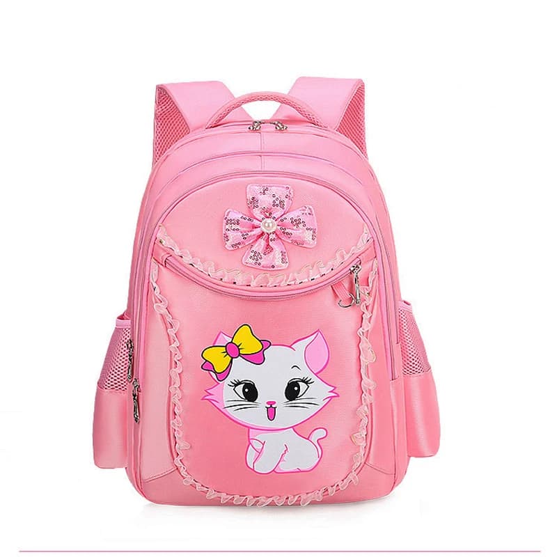 Sac à dos pour enfants rose chat mignon maternelle enfant sac d'école sac à dos fille étudiant adole