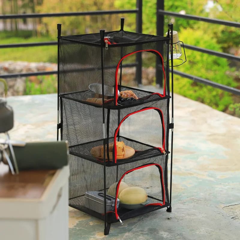 Filet de séchage pliable pour camping en plein air, bassin à bol ventilé, stockage de ustensiles de 
