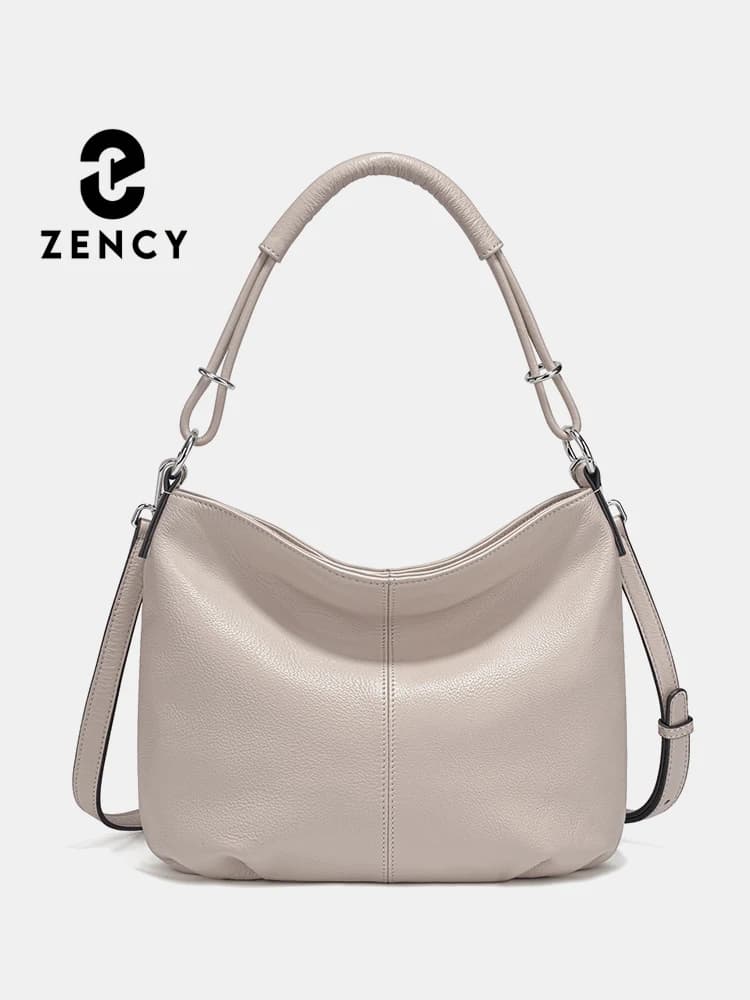 Zency sac à bandoulière en cuir de vachette souple pour femme sac à main en cuir de mode sac à bando