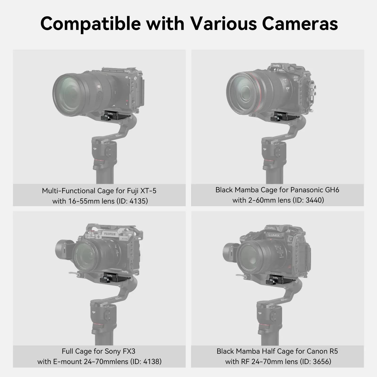 SmallRig RS 3 Mini pince à dégagement rapide pour DJI RS 3 Mini, plaque de montage arca-swiss, prise