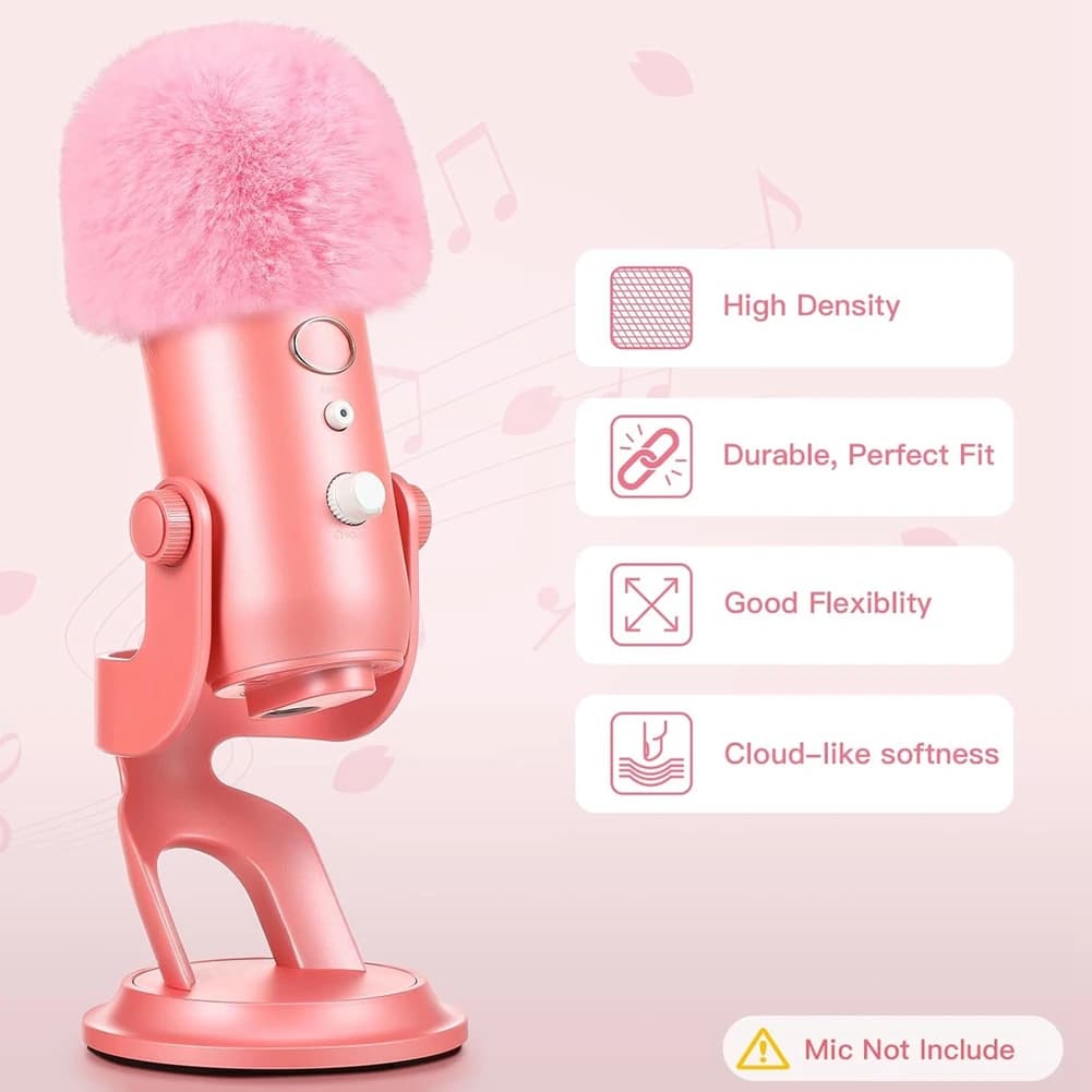 Juste en mousse pour microphone Blue Yinous, housse en mousse pour micro avec pare-brise en fourrure