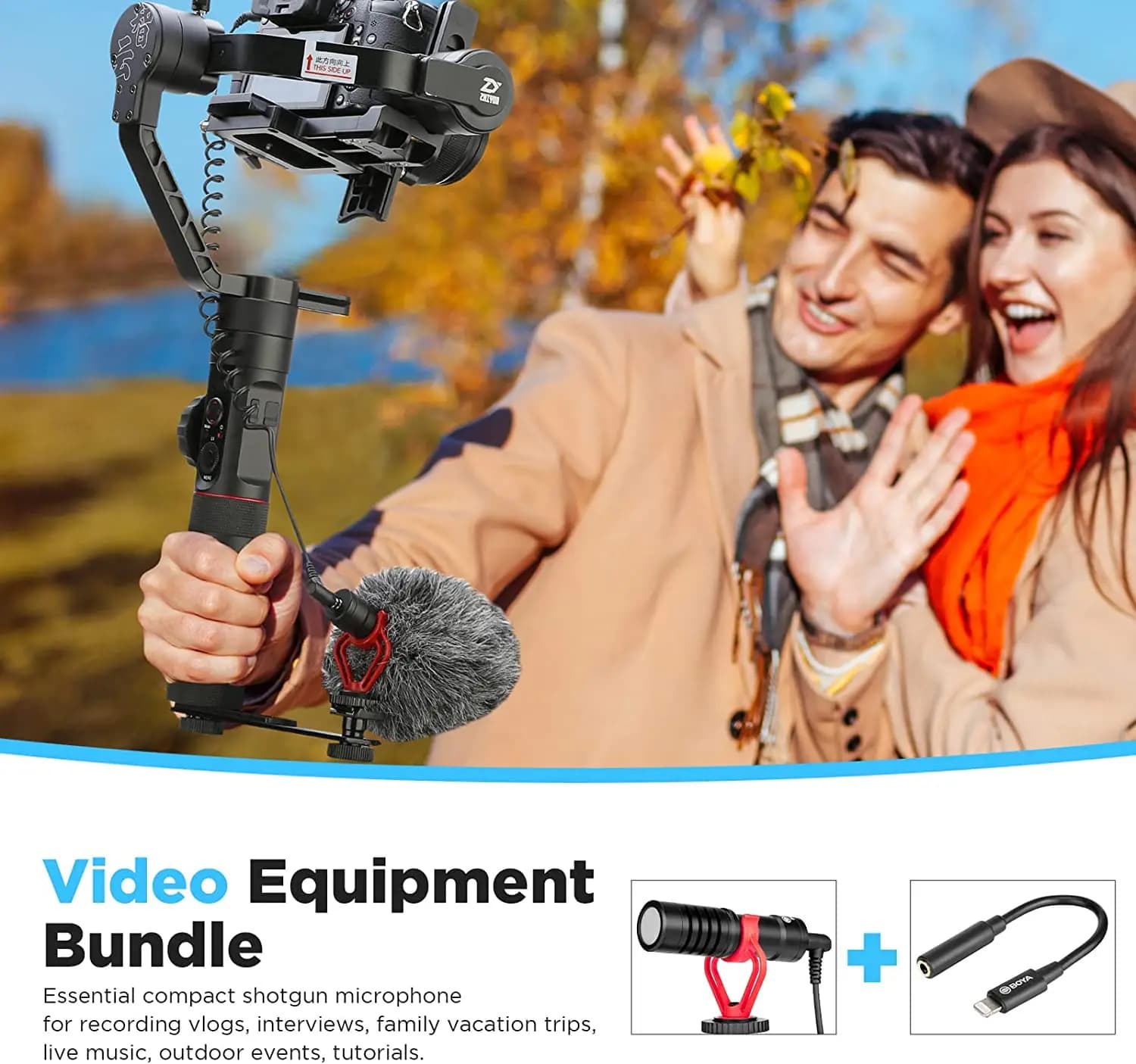 BOYA BY-MM1 Microphone de fusil de chasse cardioïde professionnel pour iPhone Android Smartphone PC 