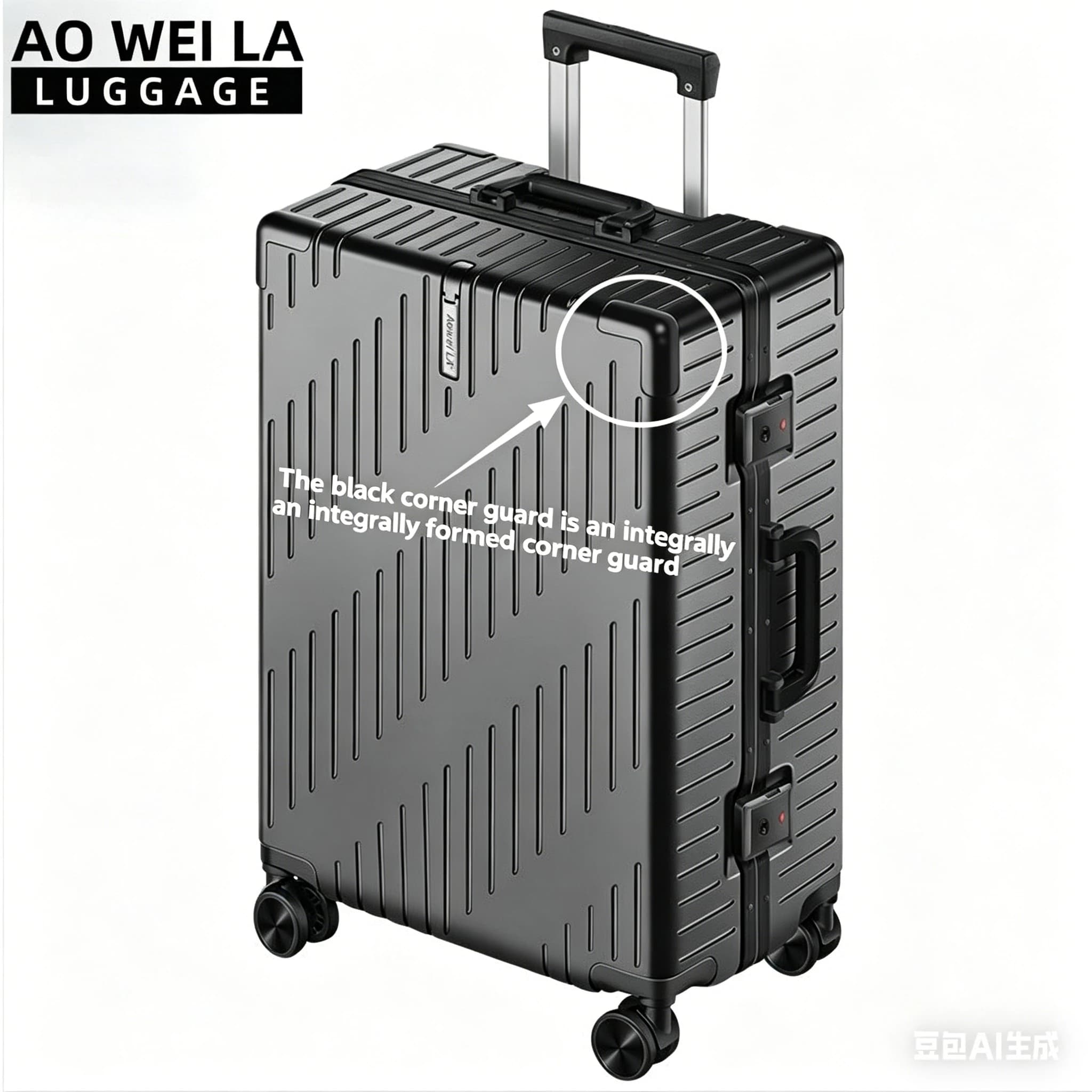 Valise de voyage à roulettes en aluminium grande capacité, durable pour hommes et femmes, 20/24 pouc