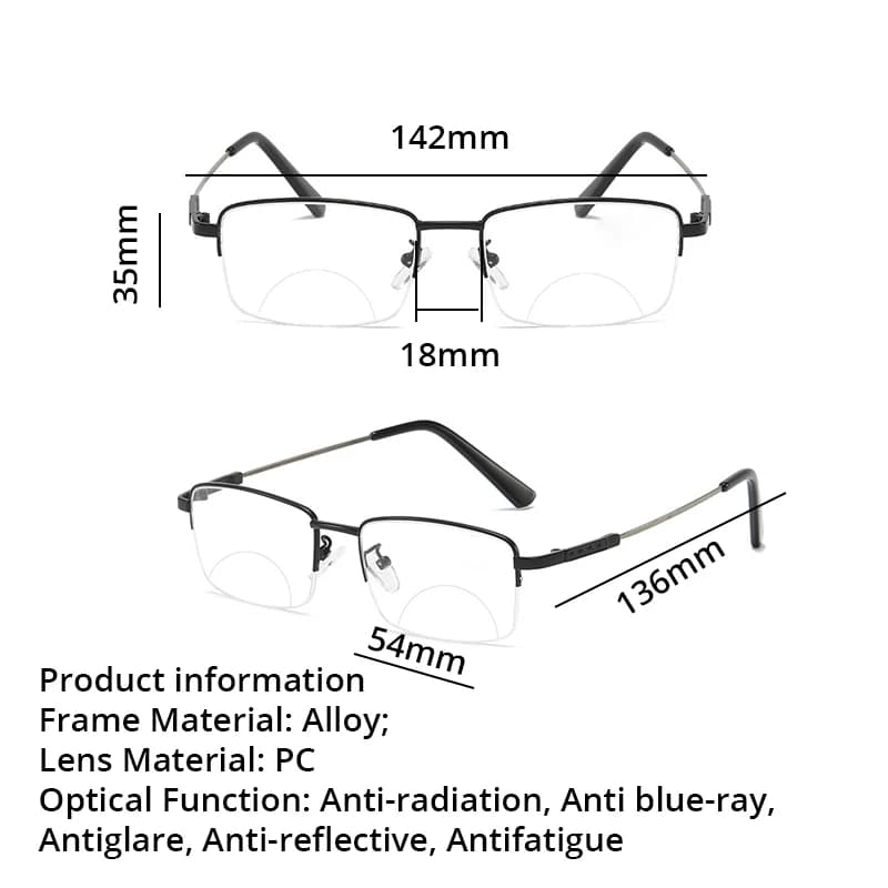 Lunettes de lecture bifocales pour hommes et femmes, bloquant la lumière bleue, presbytie, vue de lo