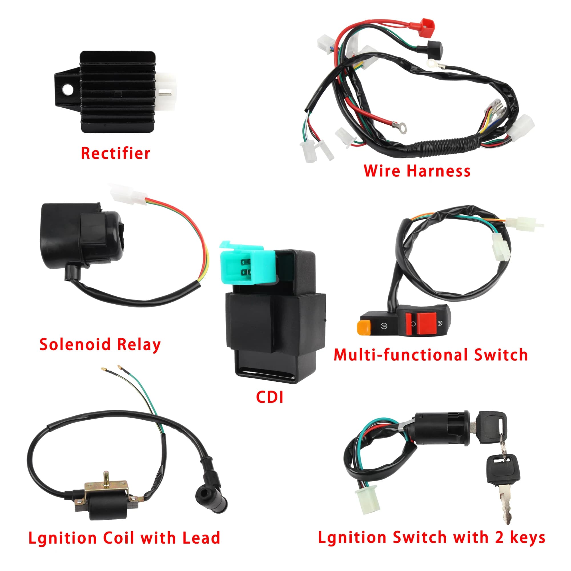 Kit complet de câblage électrique pour moto ATV Quad, relais de verrouillage de porte électrique, al