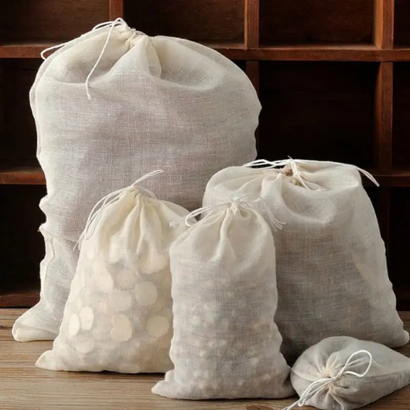 Sac en tissu 100% coton, 5 pièces, passoire à épices, filtre à mailles, boule à base de plantes, out