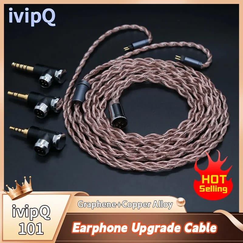 Câble d'écouteurs haut de gamme ivipQ-101 MMCX/0.78mm 2PIN QDC, fiches modulaires de type L 2.5/3.5m