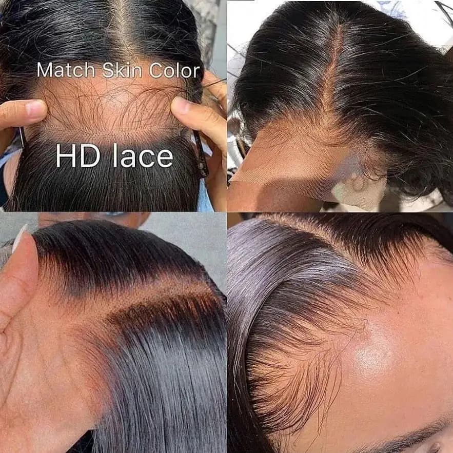 Perruque Lace Front Wig sans colle naturelle, cheveux lisses, 13x6, 5x5, 13 tage, densité 180, bon m