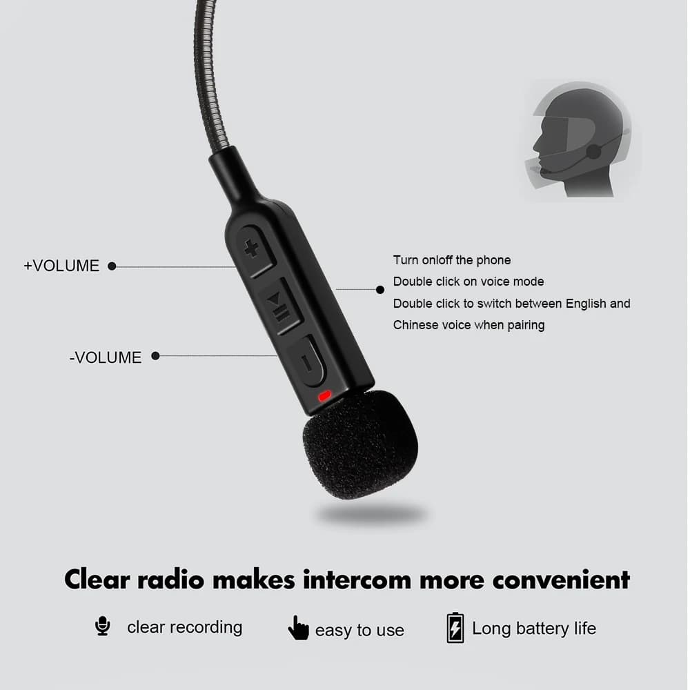Casque de moto sans fil Bluetooth BT30, BT5.3, casque d'équitation, téléphone de sauna, anti-interfé