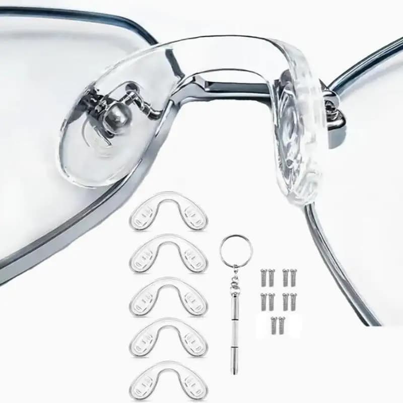 Plaquettes nasales confortables en Silicone en forme de U, Kits de réparation pour lunettes, accesso