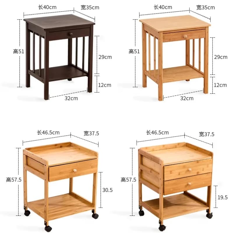 Table de chevet moderne en bambou, armoire latérale minimaliste pour petits espaces, organisateur de