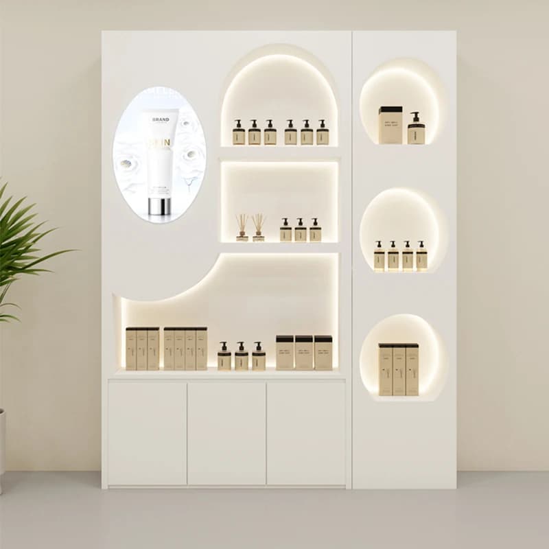 Vitrine de soins de la peau vitrine de cosmétiques professionnel personnalisé salon de beauté armoir