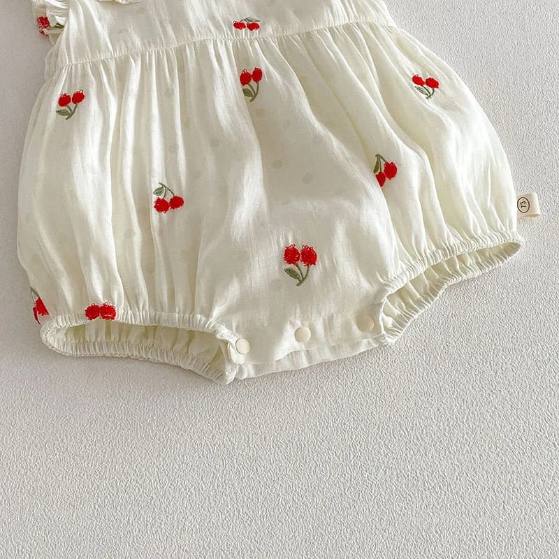 MILANCEL – body d'été pour bébé de 3 à 24 mois, motif cerise, dessin animé, une pièce, ample, en den