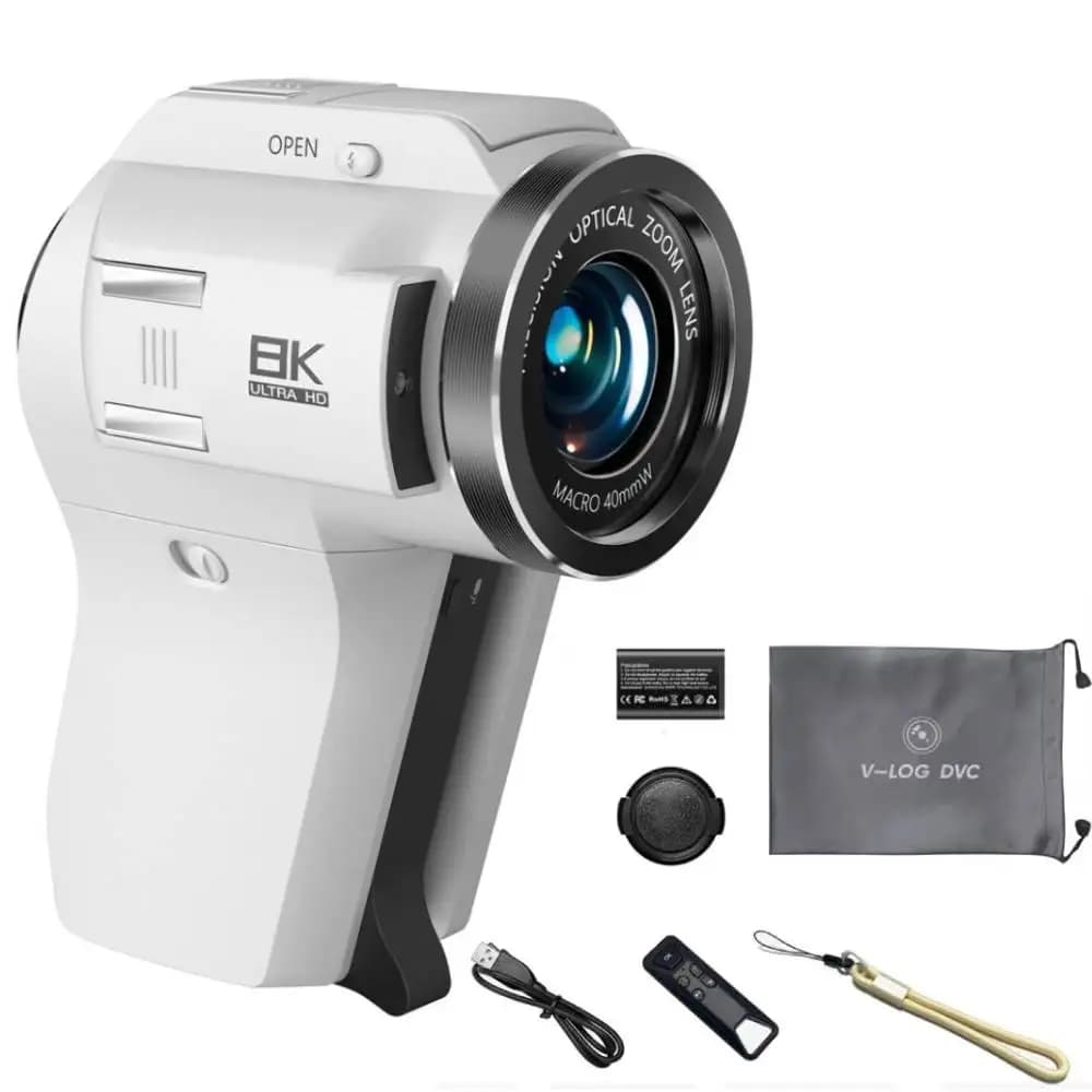 Caméra vidéo 8K, caméscope, appareil photo numérique ultra 75MP, caméra de vlogging, WiFi, zoom opti