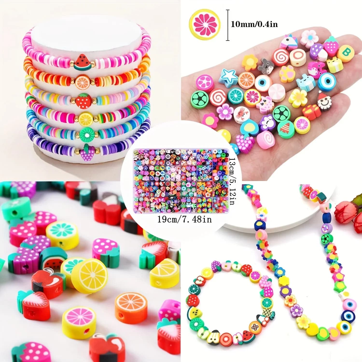 Ensemble de perles en argile polymère, 15 à 24 grilles, Kit de perles d'imitation de lettres, perles
