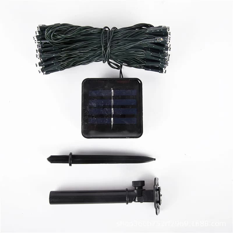 Guirlande solaire féerique LED étanche pour l'extérieur, 5M/12M/22M, lampadaire, feston, fête de noë