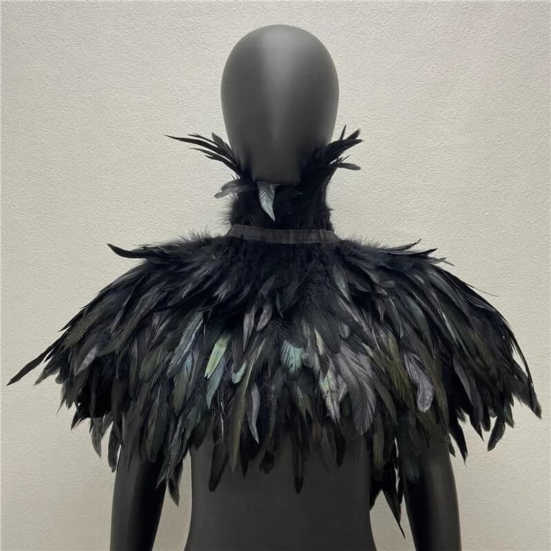 Châle de Style Gothique avec Plumes pour Femme, Robe, Cape, Écharpe, Snood, Dinde, ixde Mariage, Hal