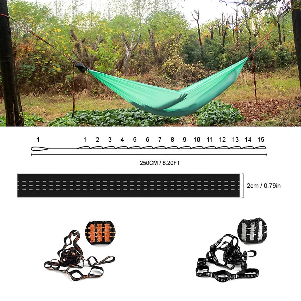2.8M 2 pièces essentiel peut contenir 2000kg porte extérieure Camping randonnée hamac ceinture suspe