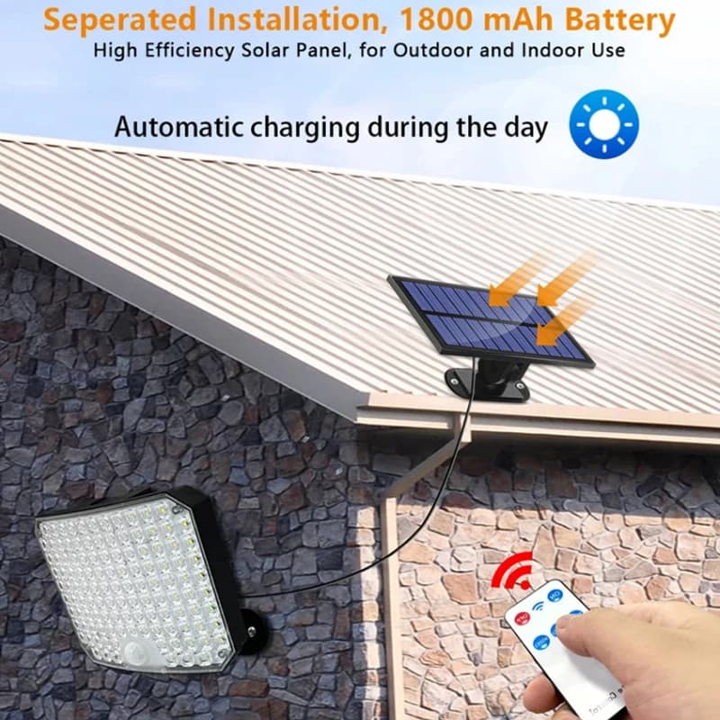 Applique Murale Solaire LED Imperméable avec Capteur de Mouvement PIR, Luminaire Décoratif d'Extérie
