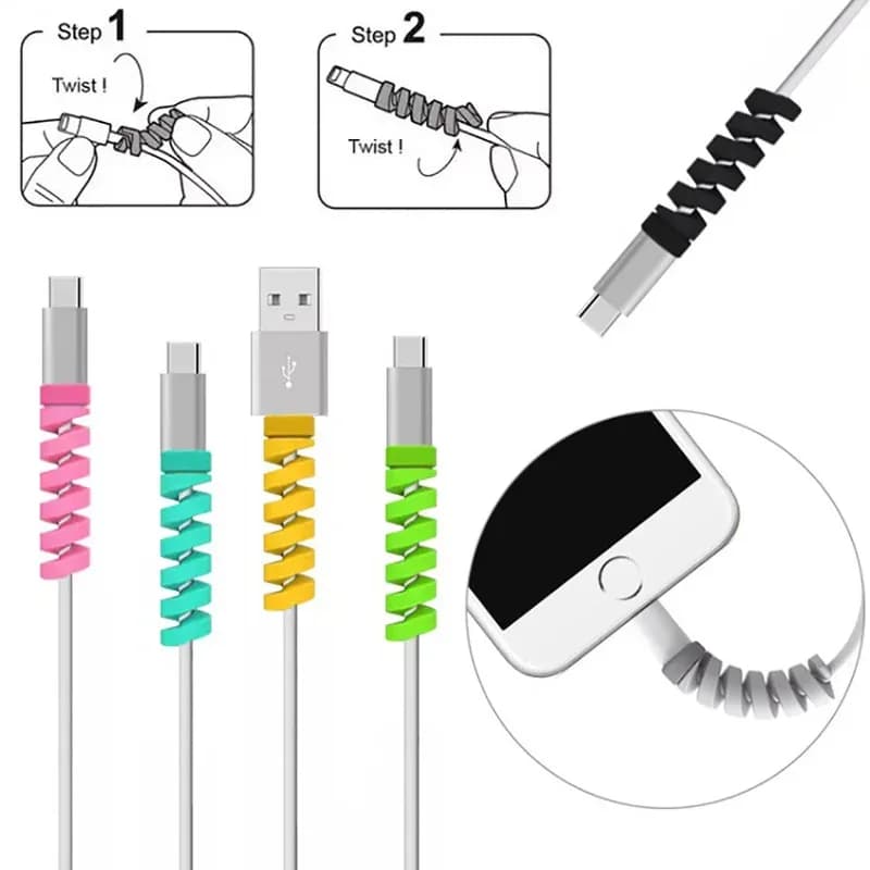 5/10/20/50pcs protecteur de câble câble de données en silicone enrouleur en spirale fil cordon organ