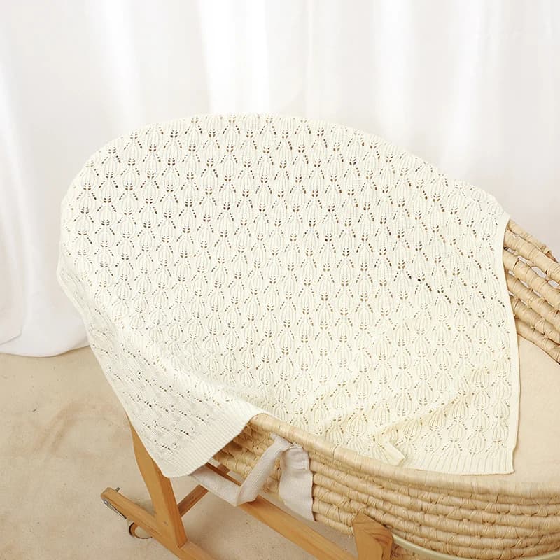 Tricot bébé couverture coton 90*70CM enfant en bas âge lange d'emmaillotage doux Plaid nouveau-né ga