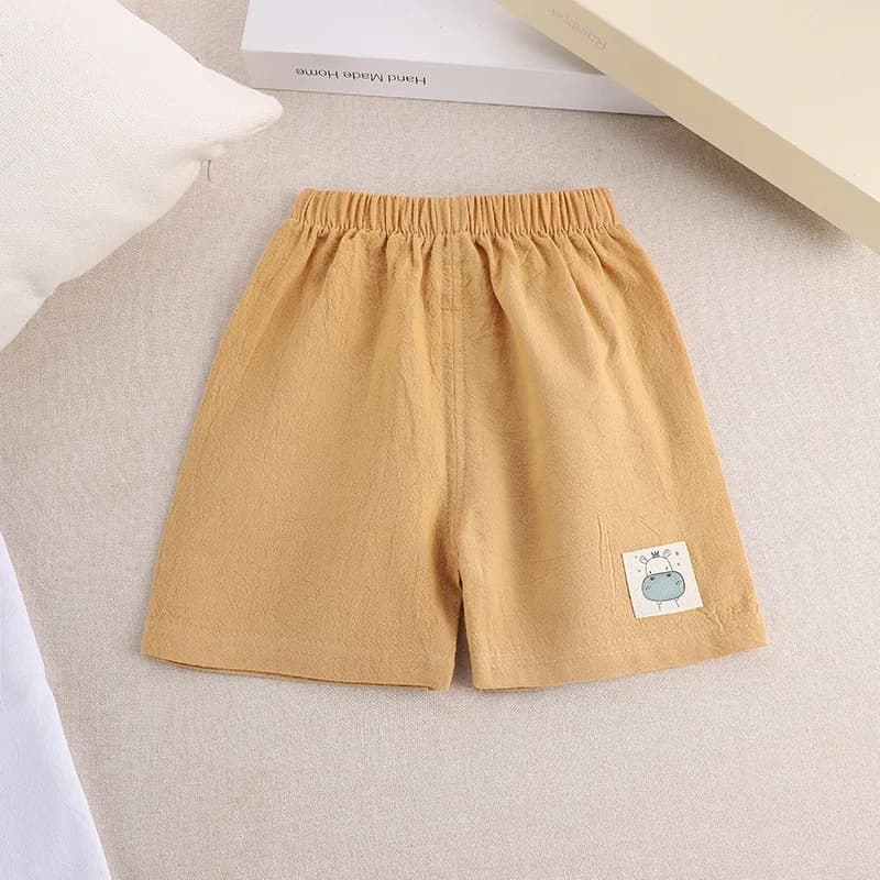 Short d'été en coton et lin de style coréen pour enfants, pantalons courts mignons pour tout-petits,