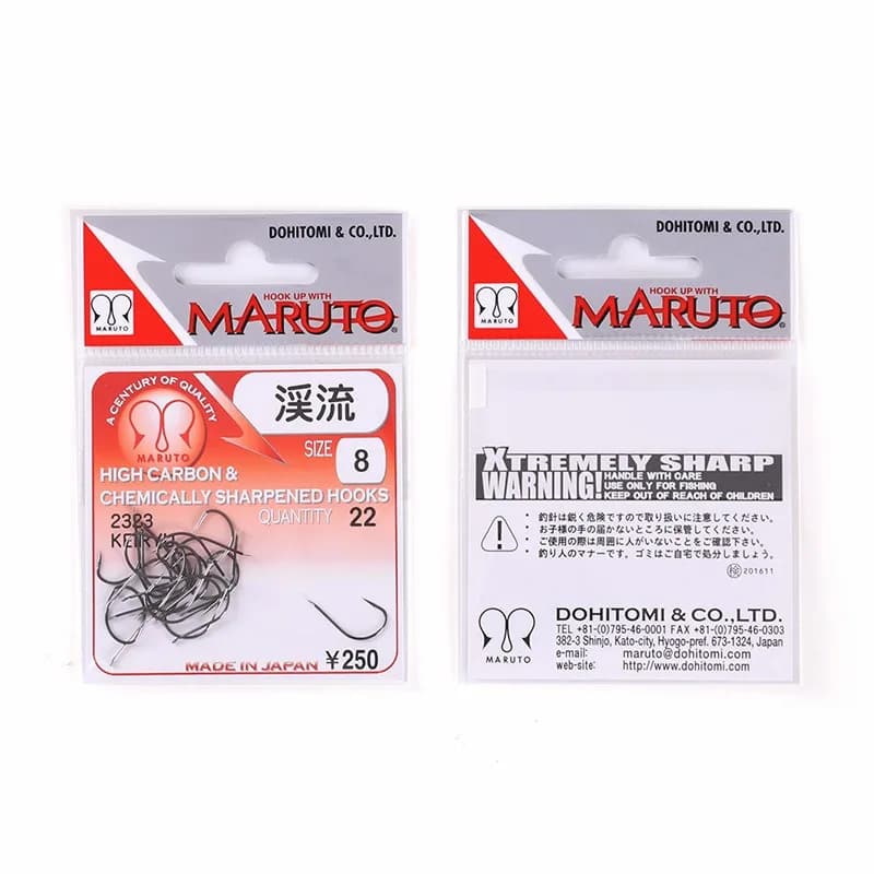 Hameçon Maruto Stream 2323 noir en acier à haute teneur en carbone tranchant 1-10 #   Matériel de pê