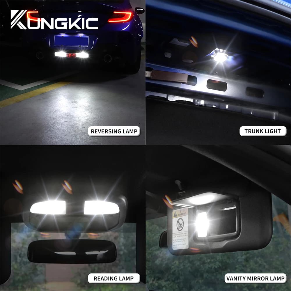Kit d'ampoules de recul pour lumière intérieure LED blanche, 9 pièces, pour BRZ pour Toyota GR86 202