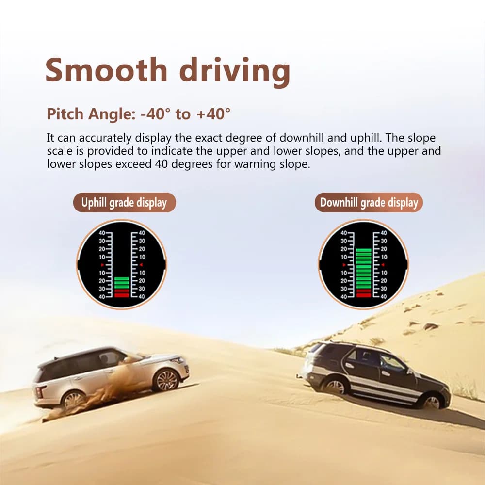 Nouveau compteur de vitesse GPS X90 Head Up PMH KMH, inclinomètre, ordinateur de bord de voiture ave