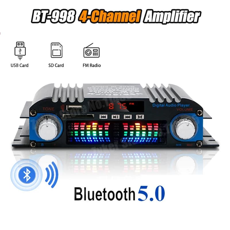 Amplificateur de son HiFi 4 canaux amplificateur Audio numérique Bluetooth 1600W puissance de crête 