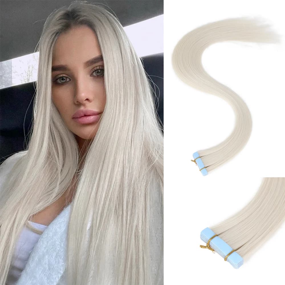 20 pouces 10 pièces bande dans les Extensions de cheveux synthétique longue bande droite postiche sa