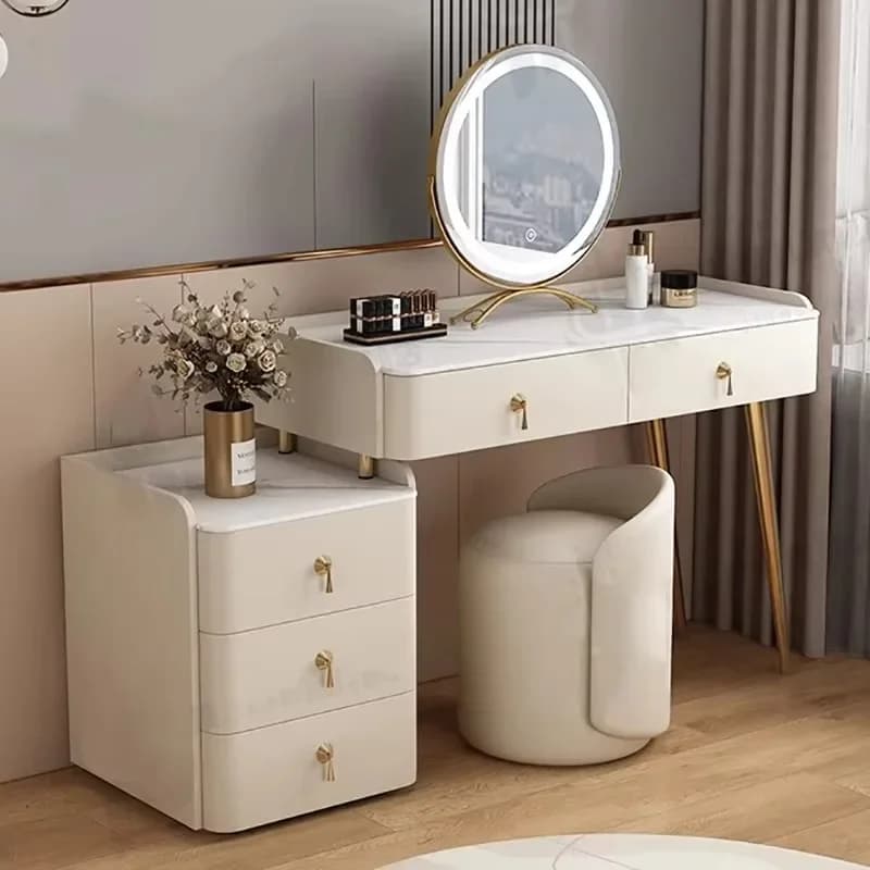 Tiroir De Table De vanité pour filles, miroir nordique pour femmes, Table De vanité De Salon, rangem