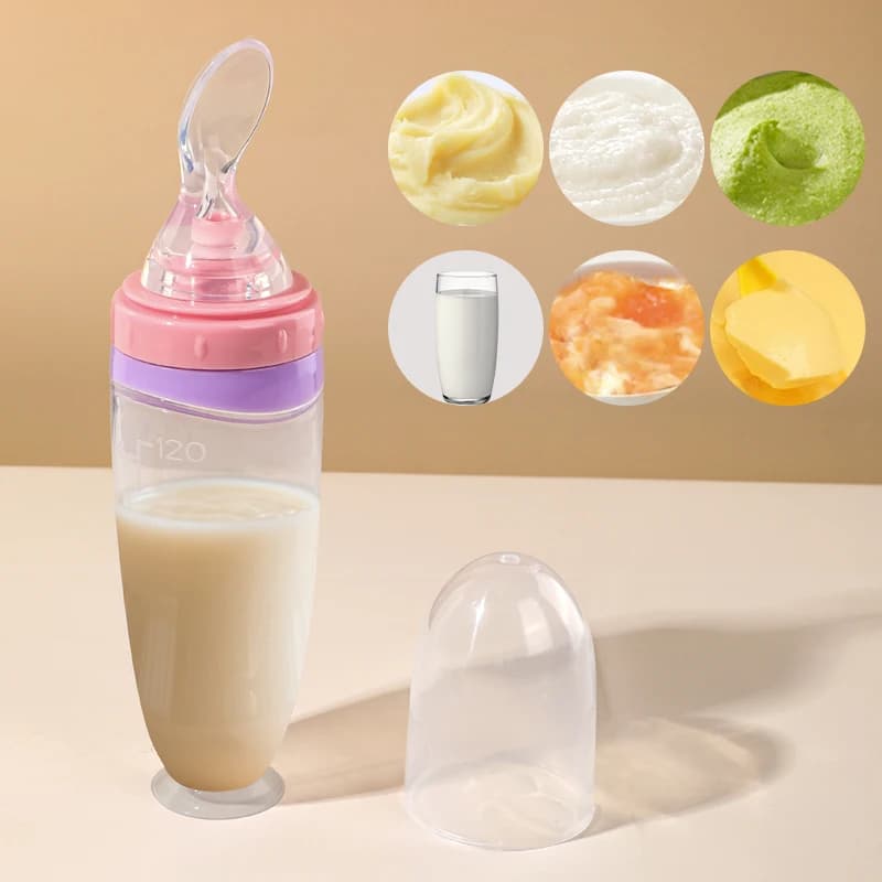 Mangeoire à presser en Silicone liquide pour bébé, 120 ml/4oz |   Distributeur de purée de fruits et
