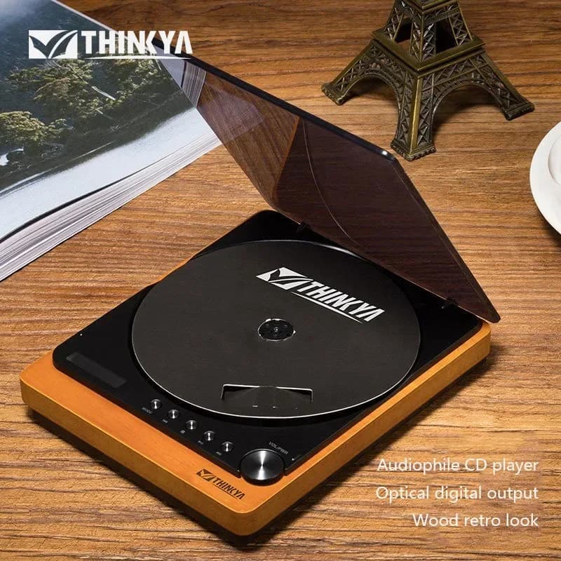 Lecteur CD vintage en bois, Bluetooth 5.1, sortie optique numérique, HIFI, lecteur CD USB, lecture s