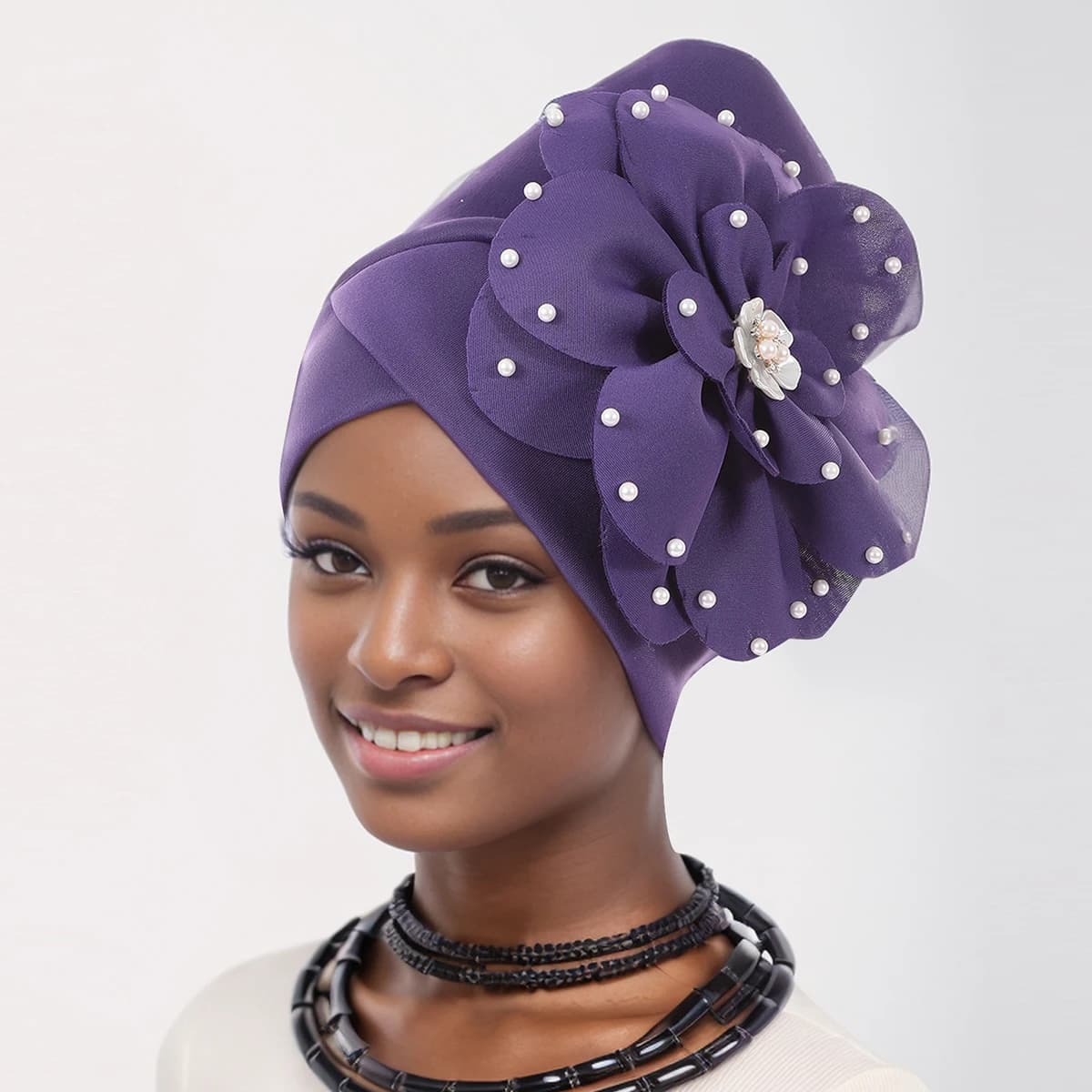 Turban élégant pour femme, couvre-chef africain nigérian, cravate de sauna de mariage, bonnet turban