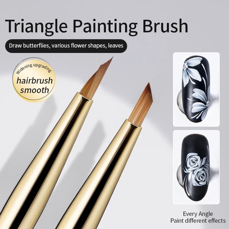 Pinceau de peinture triangulaire pour ongles, 1 pièce, pinceaux pour Nail Art, lignes françaises, ra