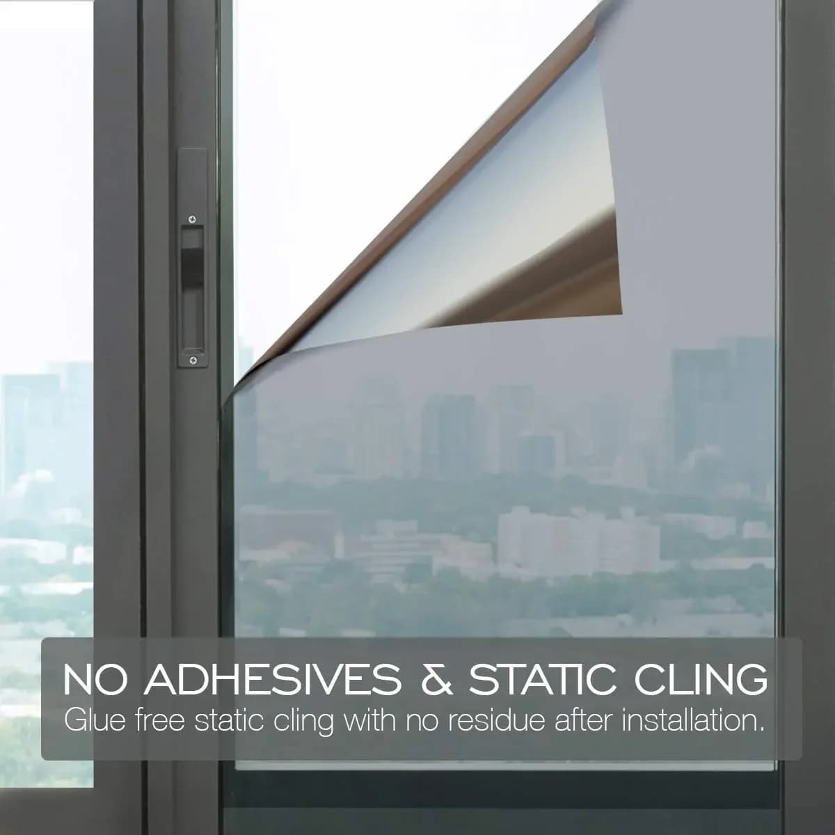 Film de fenêtre miroir unidirectionnel multi-tailles, autocollant de verre bloquant le soleil, contr