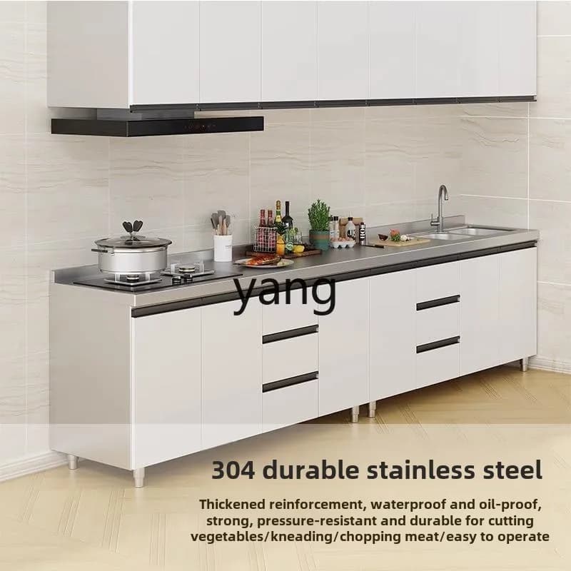 LTT – armoire de cuisine en acier inoxydable, évier, poêle de rangement simple intégré