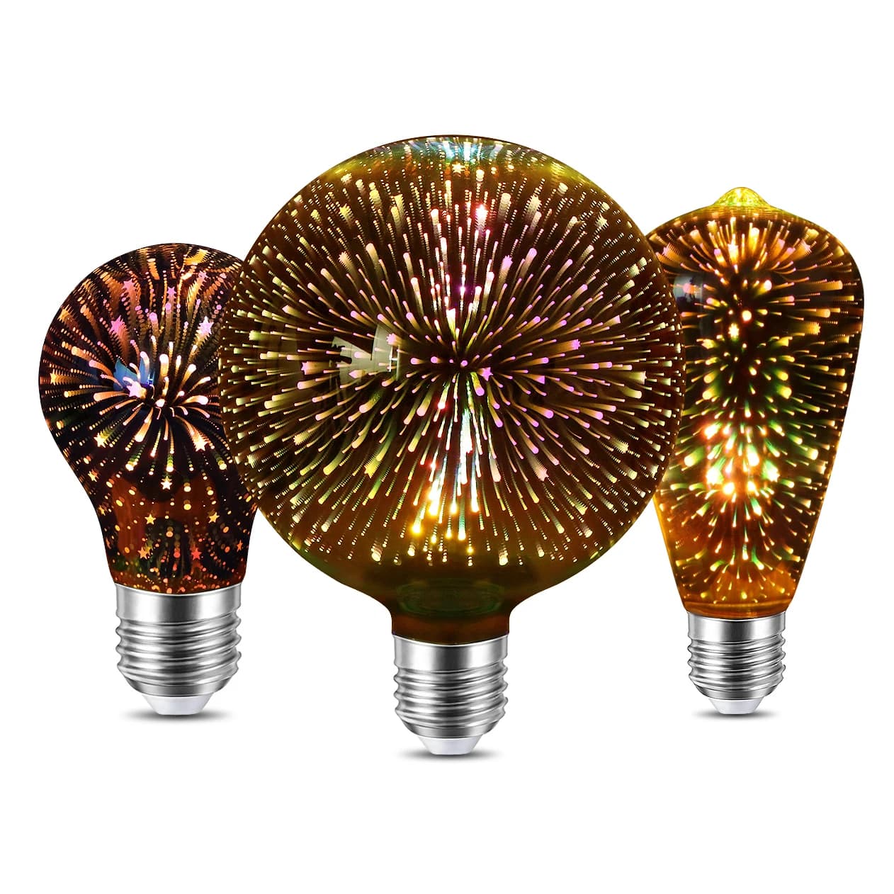 Ampoules à incandescence LED Vintage effet feu d'artifice 3D, lampe Edison rétro E27 AC110V-220V, am