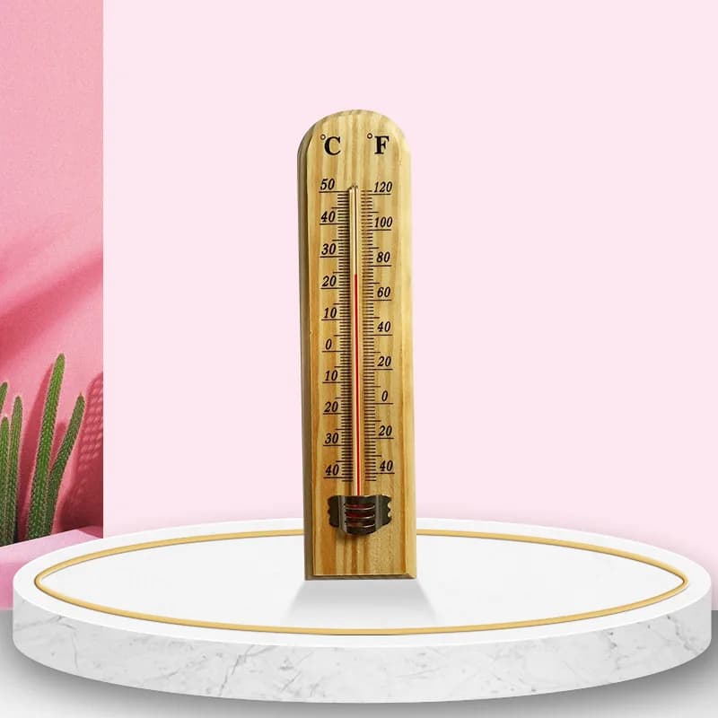 Thermomètre mural en bois -40 ℃ +50 ℃ /-40 ℉ +120 ℉   Thermomètre pour contrôleur de température d'é