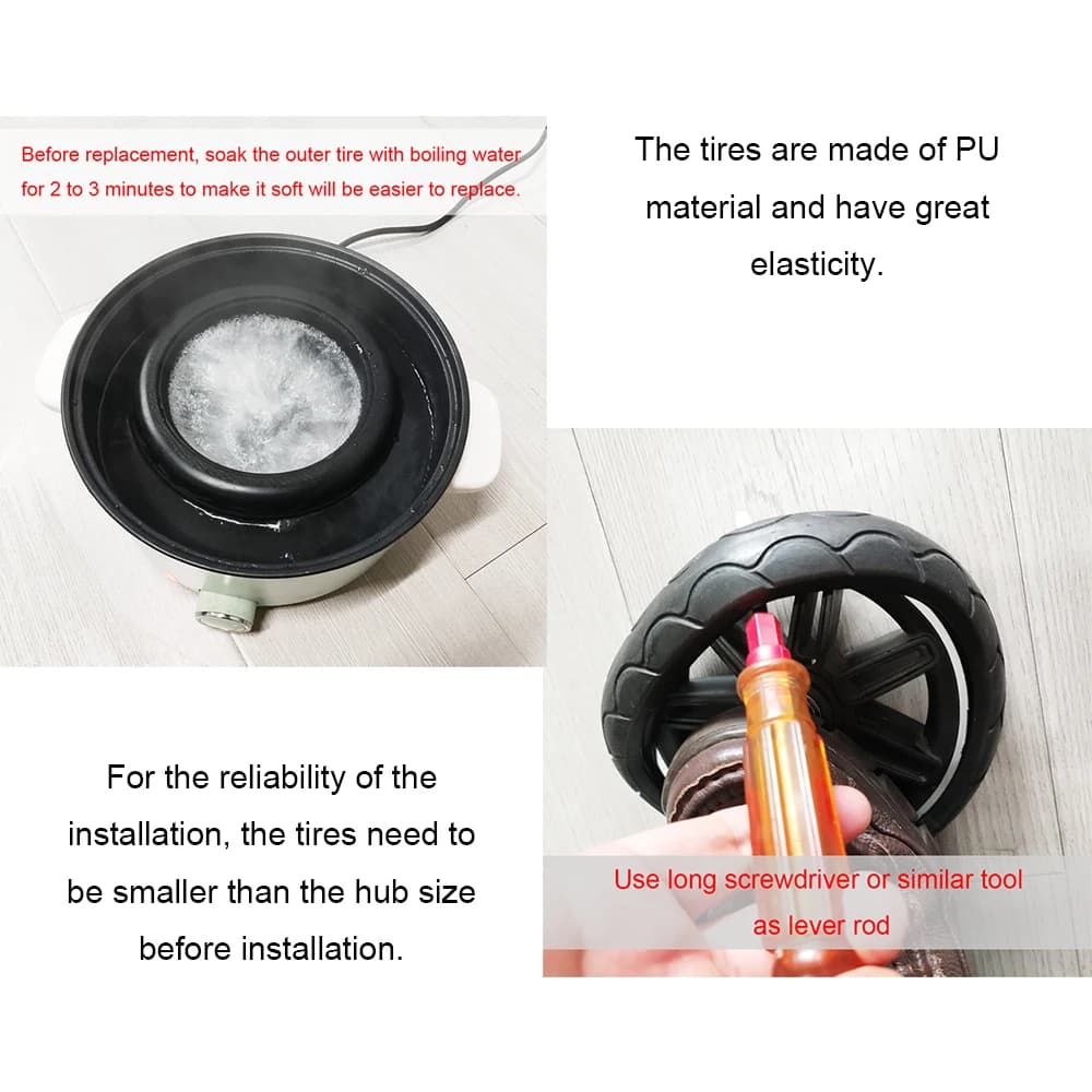 Pneu de roue de poussette chacun pour Nuna Triv /Triv Next Buggy roue avant ou arrière PU Tubeless a