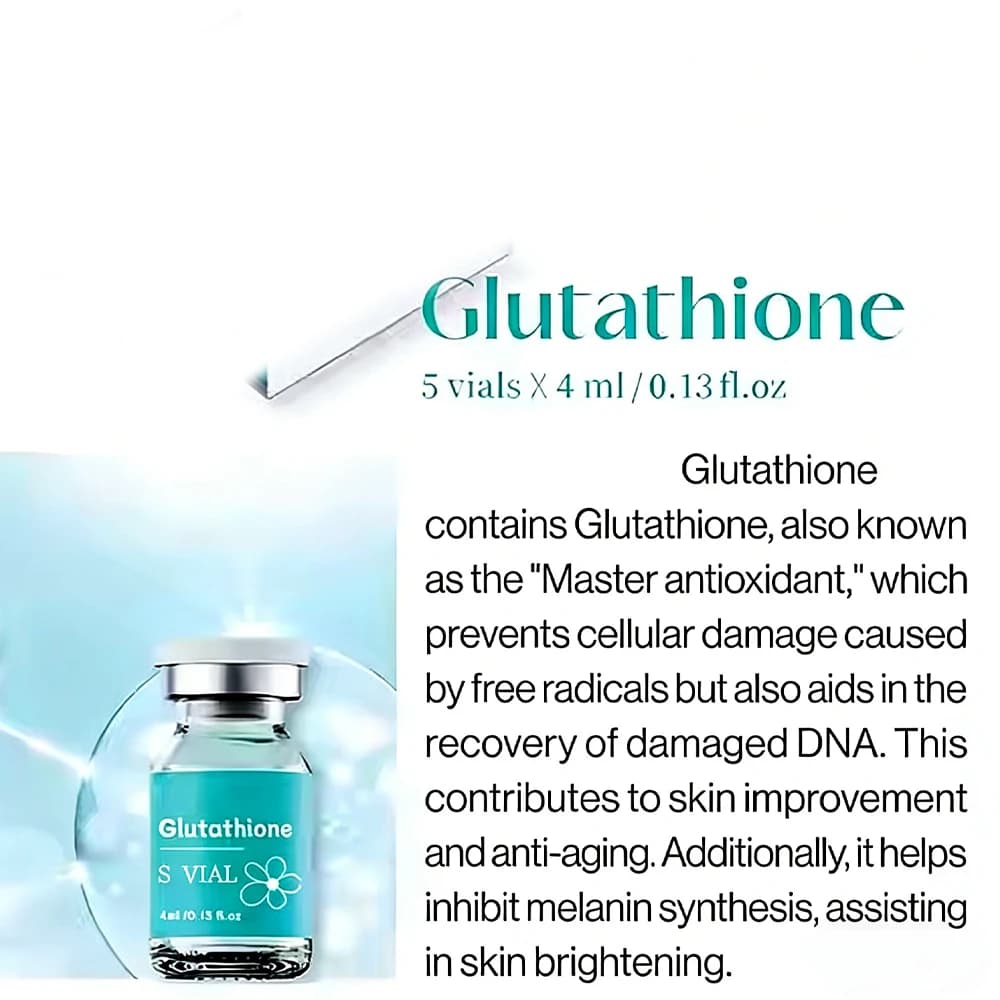 Ampoule éclaircissante à la glutathion 10ml×5 - Sérum hydratant en profondeur pour l'élasticité de l