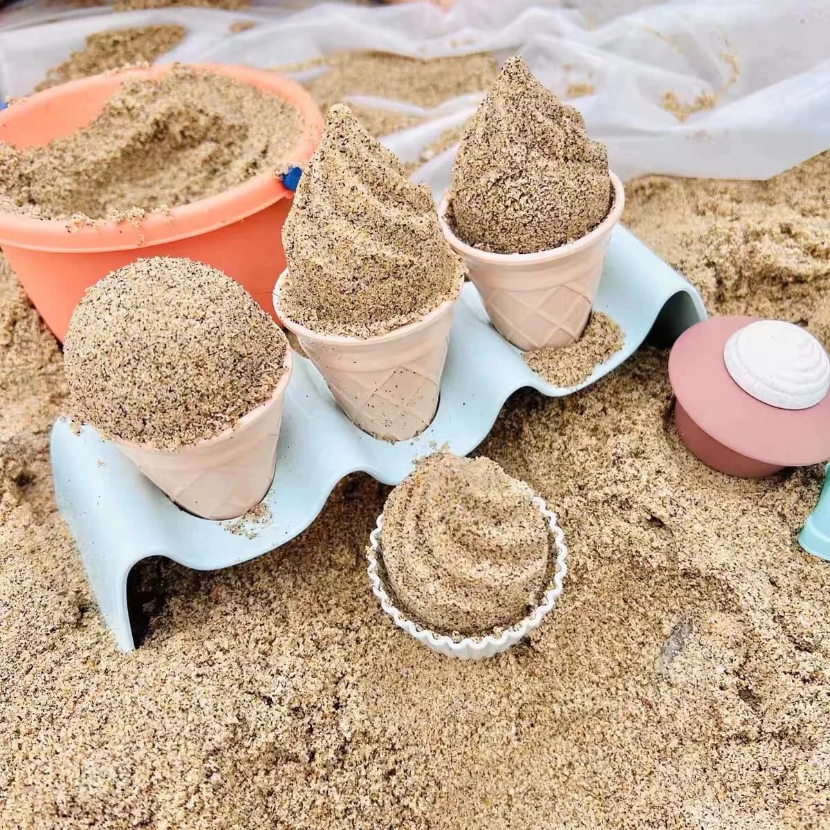 Jouets de plage pour enfants, jeu de sable, paille de blé, jouets de crème glacée, outils de creuser