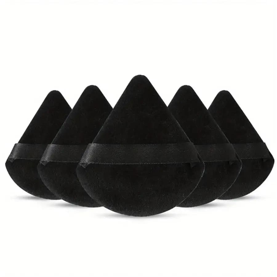 3/5/6 pièces Triangle bouffée de poudre pour poudre libre liquide cosmétique doux en peluche bouffée
