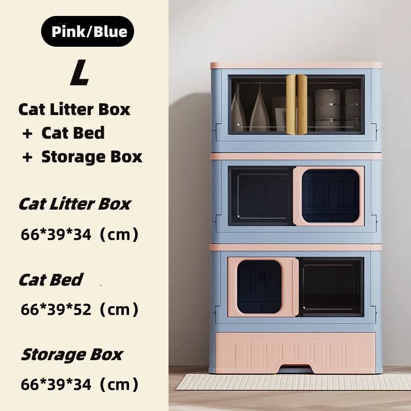 Maison de chat 3 en 1, multifonctionnelle, pliable et facile à assembler, empilable, peu encombrant,